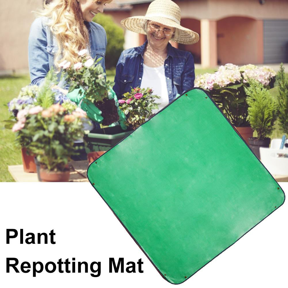 2Pack Plant Repotting Square Mats,39.3Inch Foldable Garden Transplanting Work Cloth,Waterproof Oxford and PVC Dirty Catcher Gardening Succulent Potting Tarp for Indoor Bonsai Succulents Plant Care