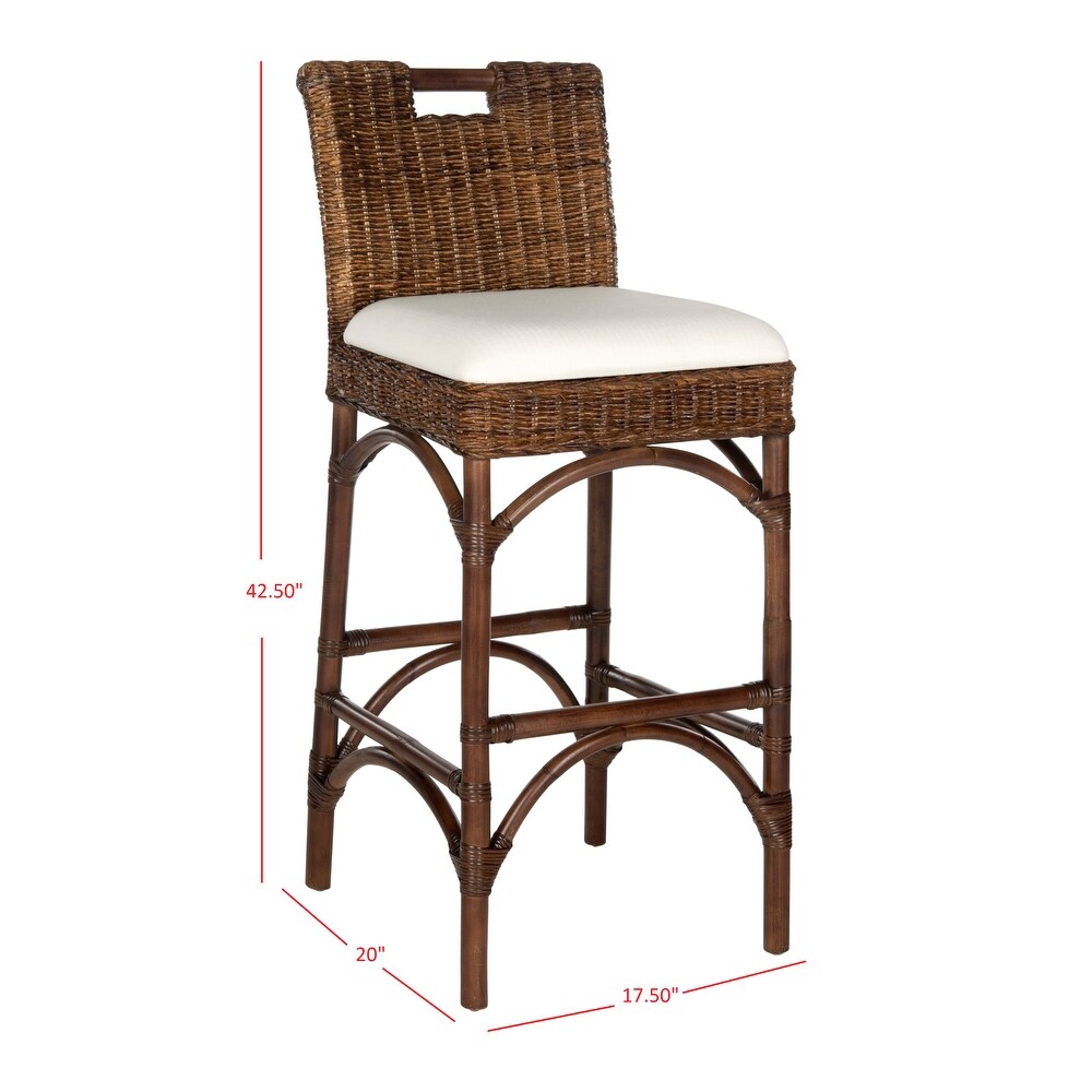 SAFAVIEH 17.75  inch Fremont Brown Barstool   18\