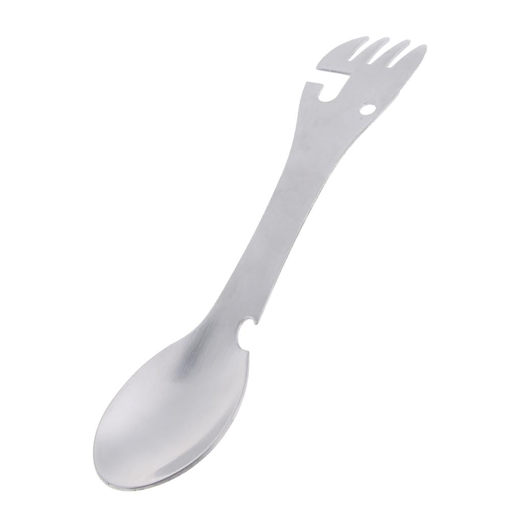 Multifunctional Camping  Spork Titanium Stainless Steel  Portable Outdoor Camping Survival Cookware Utensils