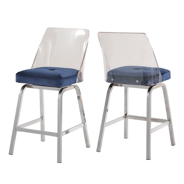 Lennox Velvet Counter Height Stools (Set of 2) by iNSPIRE Q Bold