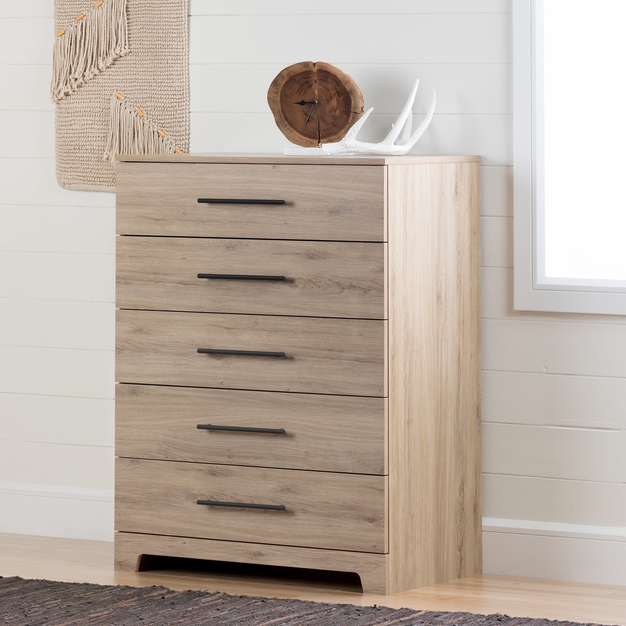 South Shore Primo 5-Drawer Chest, Rustic Oak