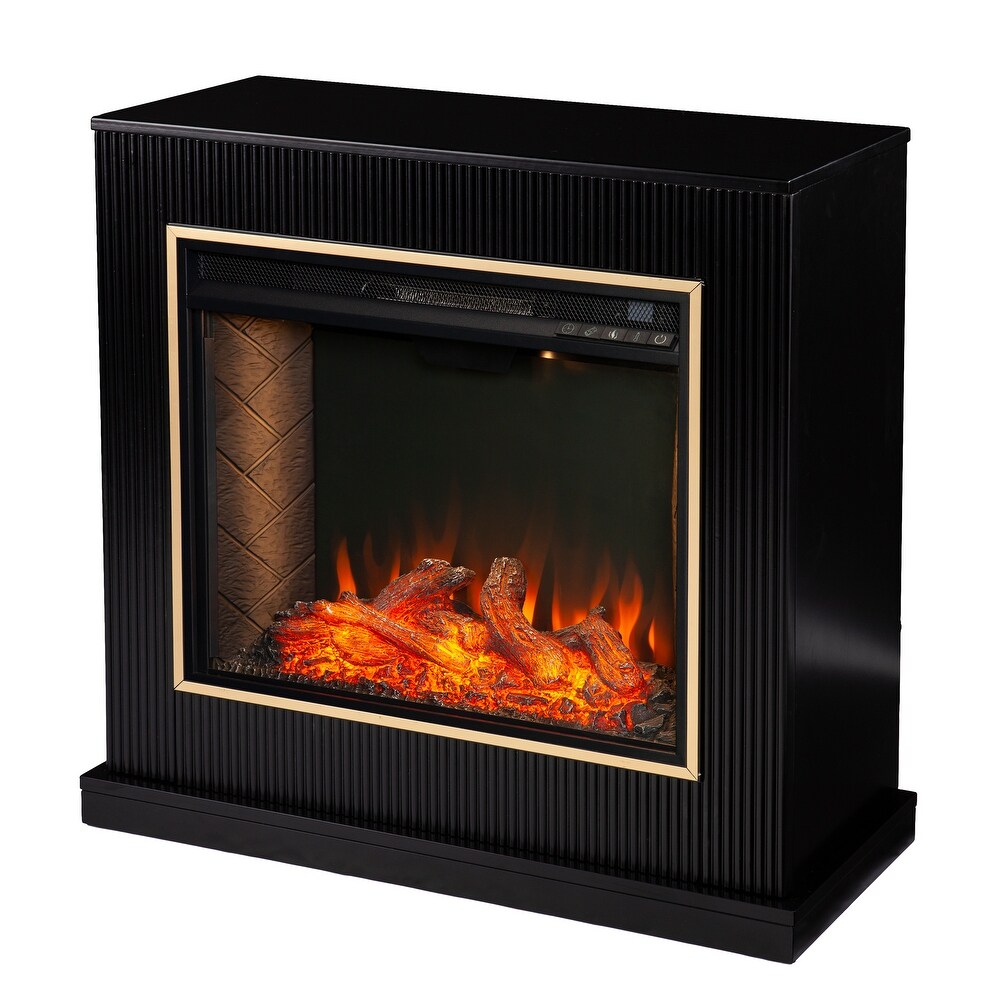 Camarosa Contemporary Black Wood Alexa Enabled Fireplace