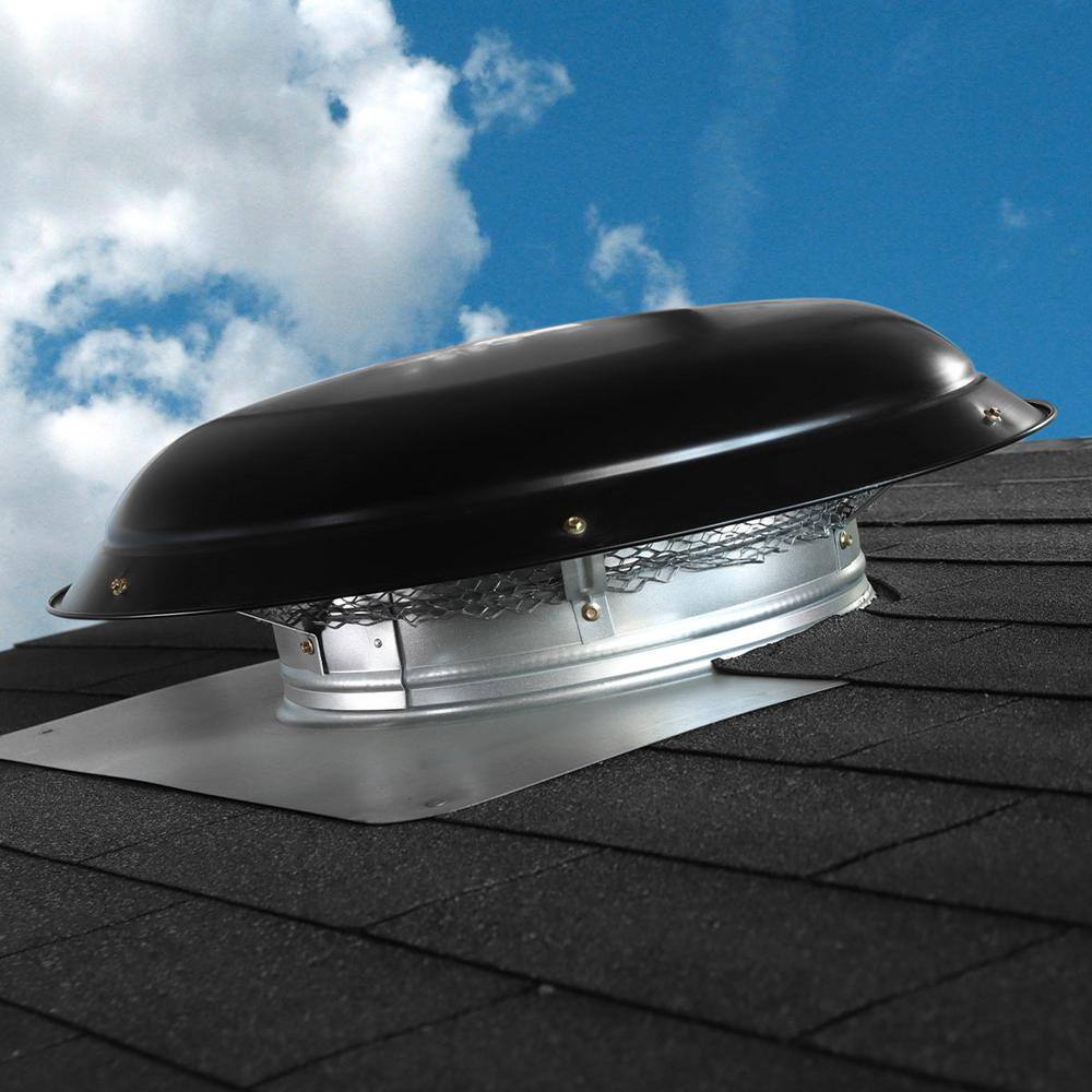 Maxx Air 1400 CFM Black Galvanized Steel Power Attic Roof Ventilator CX2001AMBLUPS