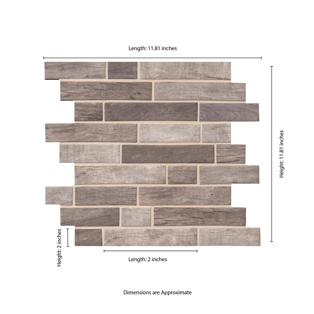 MSI Drfitwood Interlocking 11.63 in. x 13.63 in. Matte Glass Wood Look Floor and Wall Tile (14.55 sq. ft.Case) GLSIL-DRIFT6MM