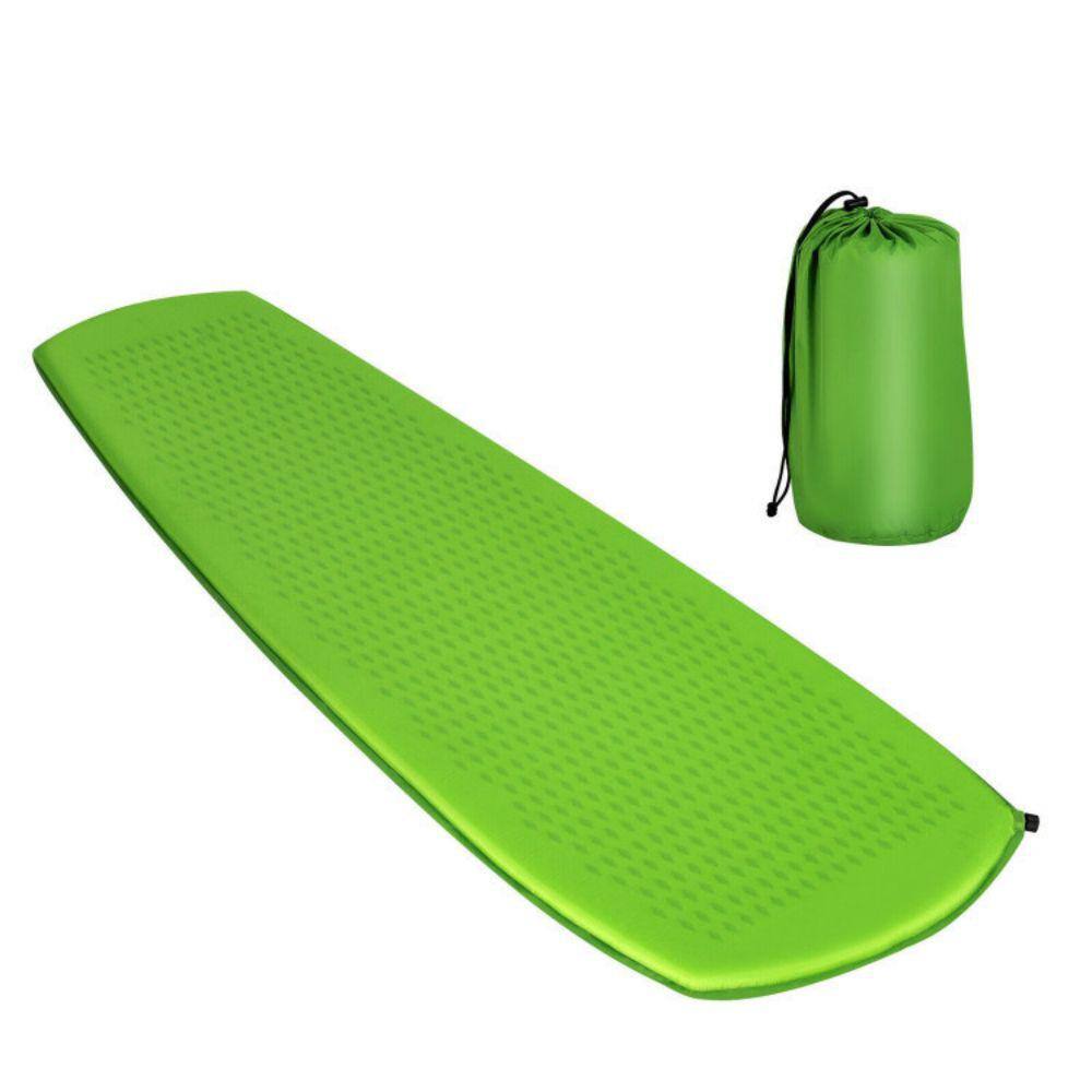 Afoxsos 79 in. L x 26 in. W Light Green Nylon Outdoor Portable Sleeping Pad Lightweight Sleeping Mat for Hiking Camping HDDB1767