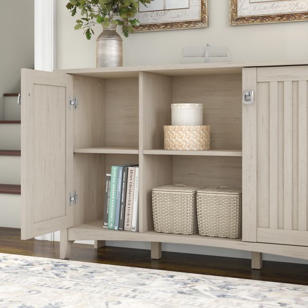 Bush Furniture Salinas Accent Storage Cabinet with Doors in Antique White