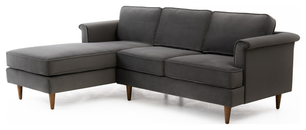 Porter Velvet Sectional   Midcentury   Sectional Sofas   by TOV Furniture  Houzz