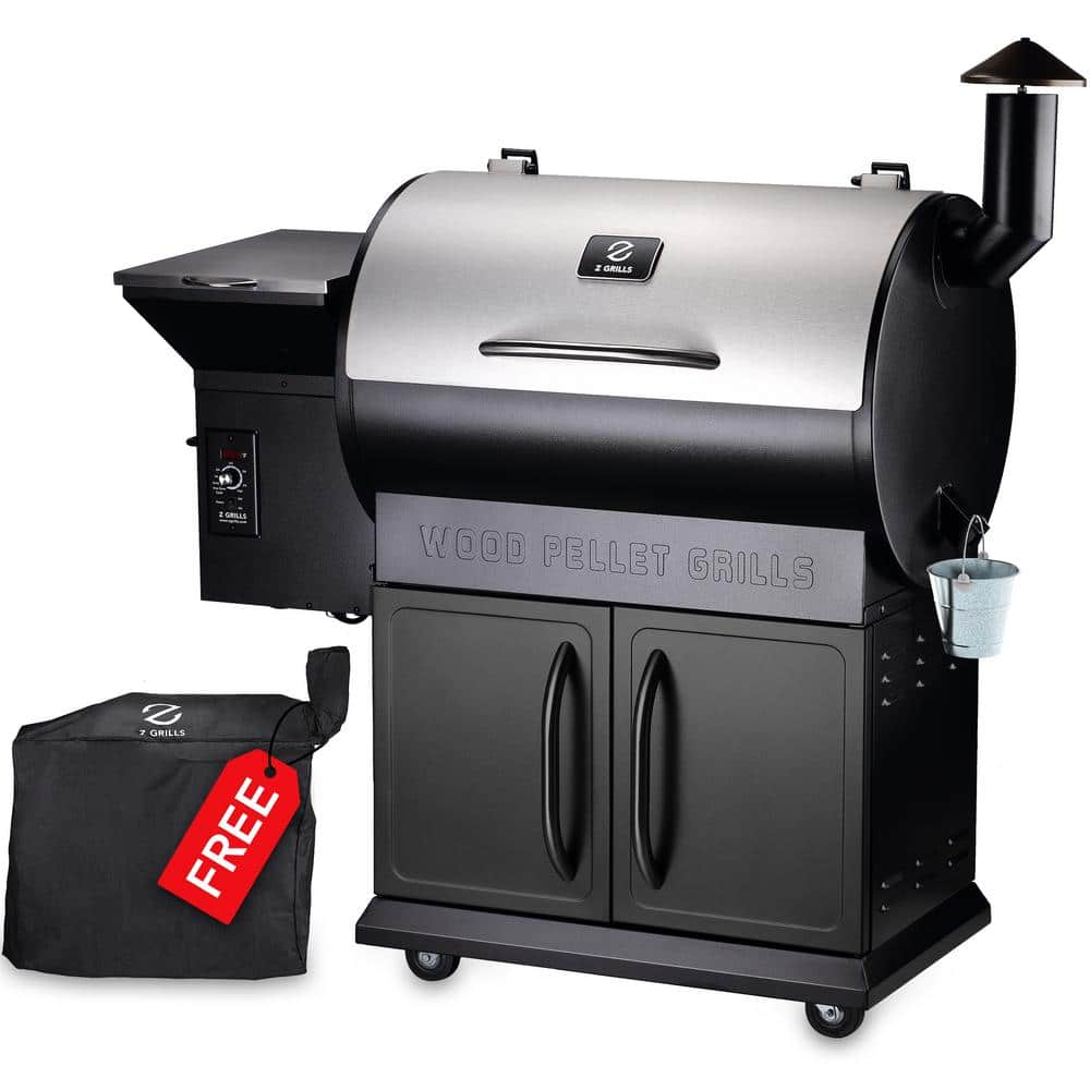 Z GRILLS 694 sq. in. Pellet Grill and Smoker, Stainless Steel ZPG-700E