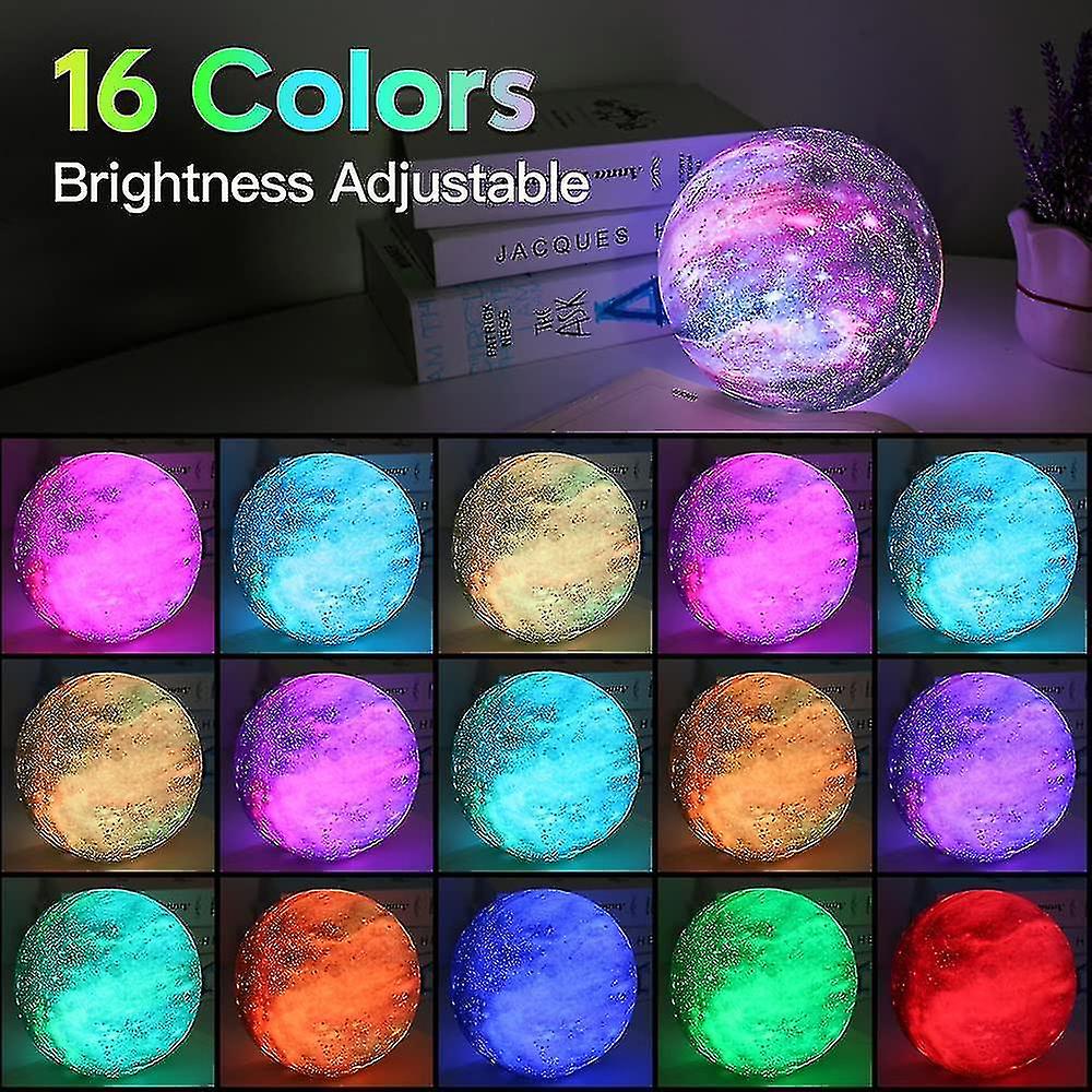 Liangnv Moon Lamp Galaxy Lamp 5.9 Inch 16 Colors Led 3d Moon Light， Remote and Touch Control Lava Lamp