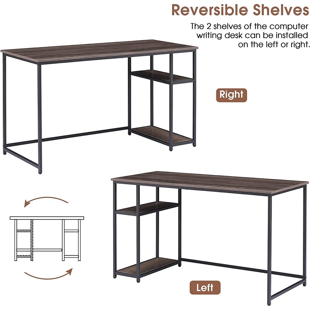 Ivinta Computer Desk with Shelves  Small Home Office Desk