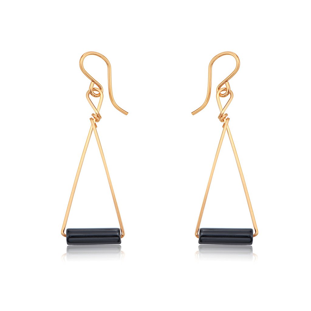 Ronaldo Jewelry  Color Your World Earrings in Gold-Black Onyx