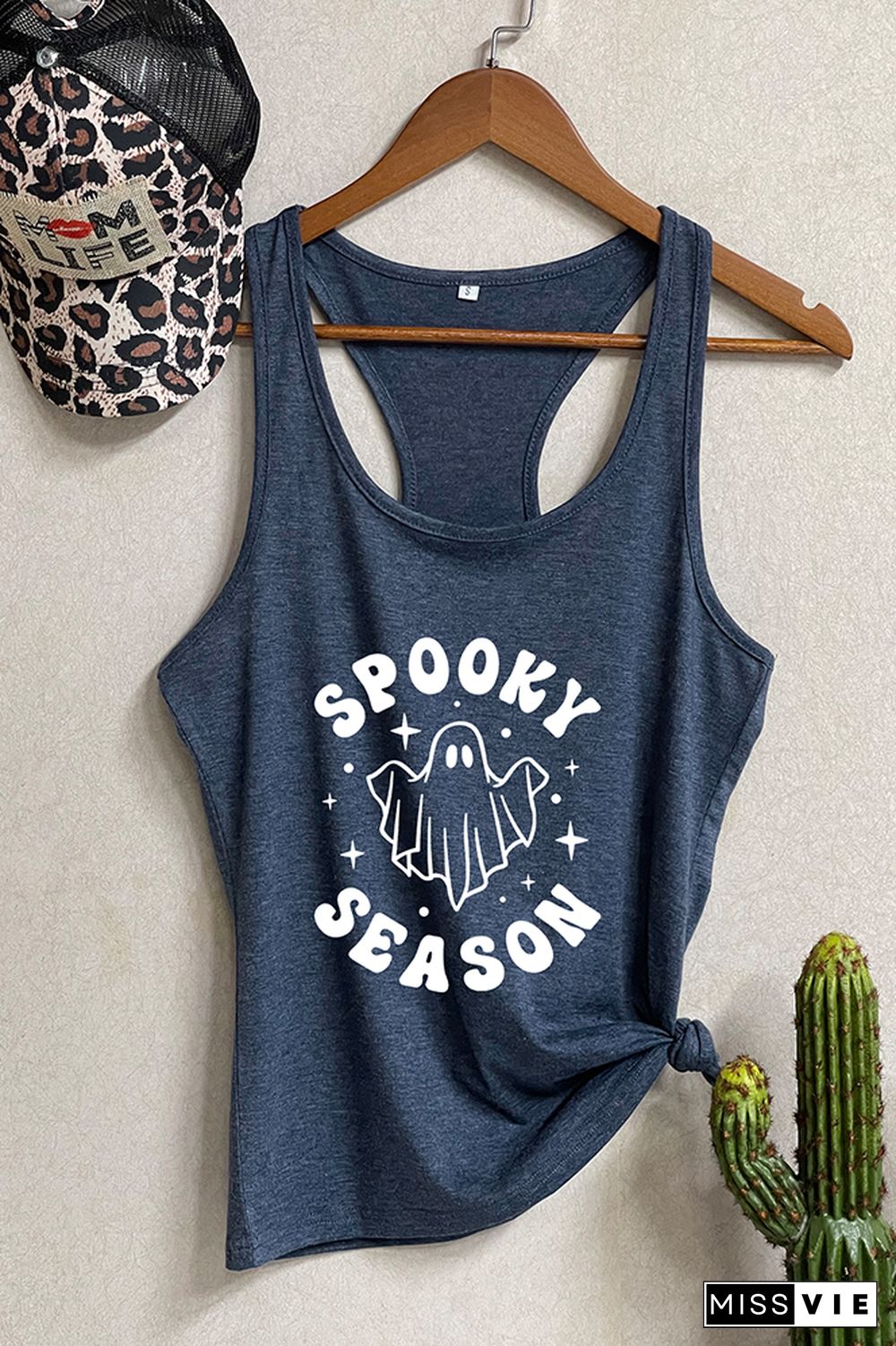 Spooky Season,Halloween Vibes O-neck Sleeveless Tank Top Wholesale