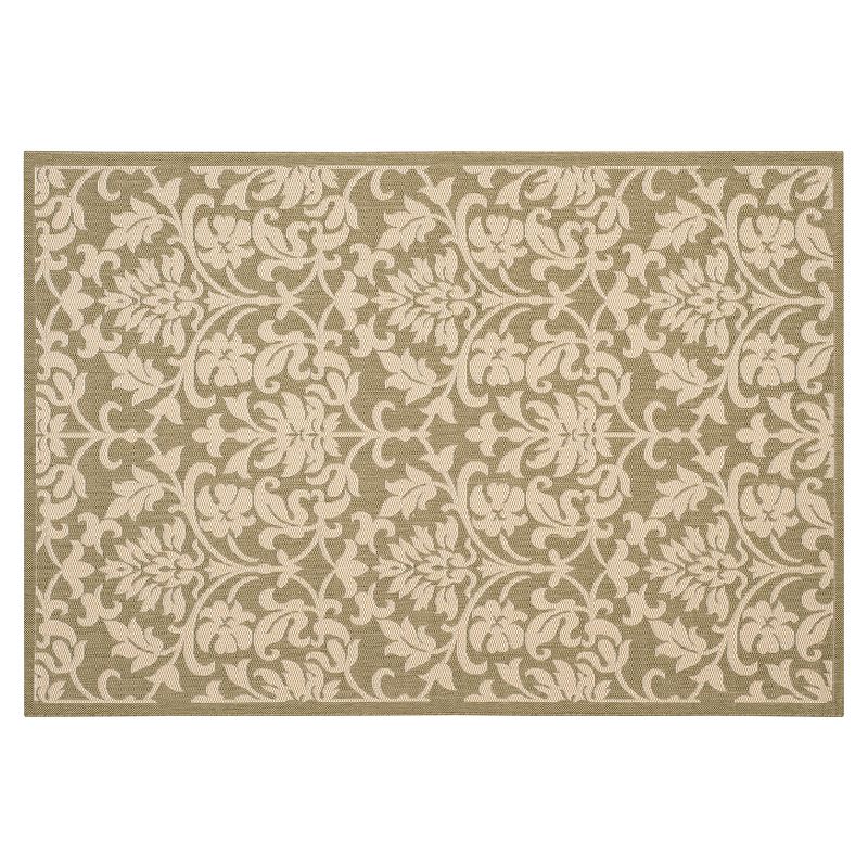 Safavieh Courtyard Decorative Leaf Indoor Outdoor Rug