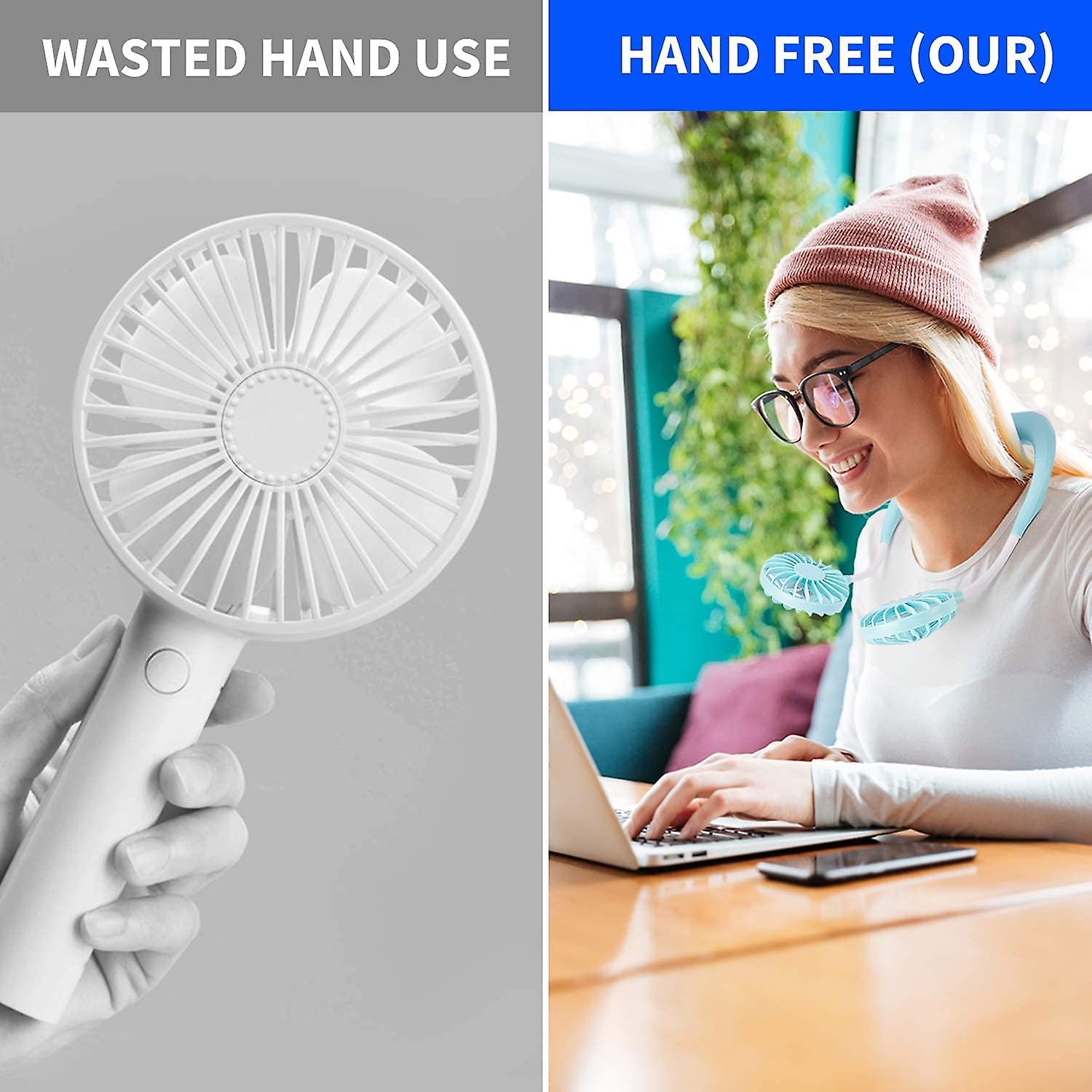 Personal Portable Neck Fan Hands Free Mini Lazy Usb Neck Fan 360 Degree Rotation Portable Cooling Fan Suitable For Office Household Travel Room Outdoo