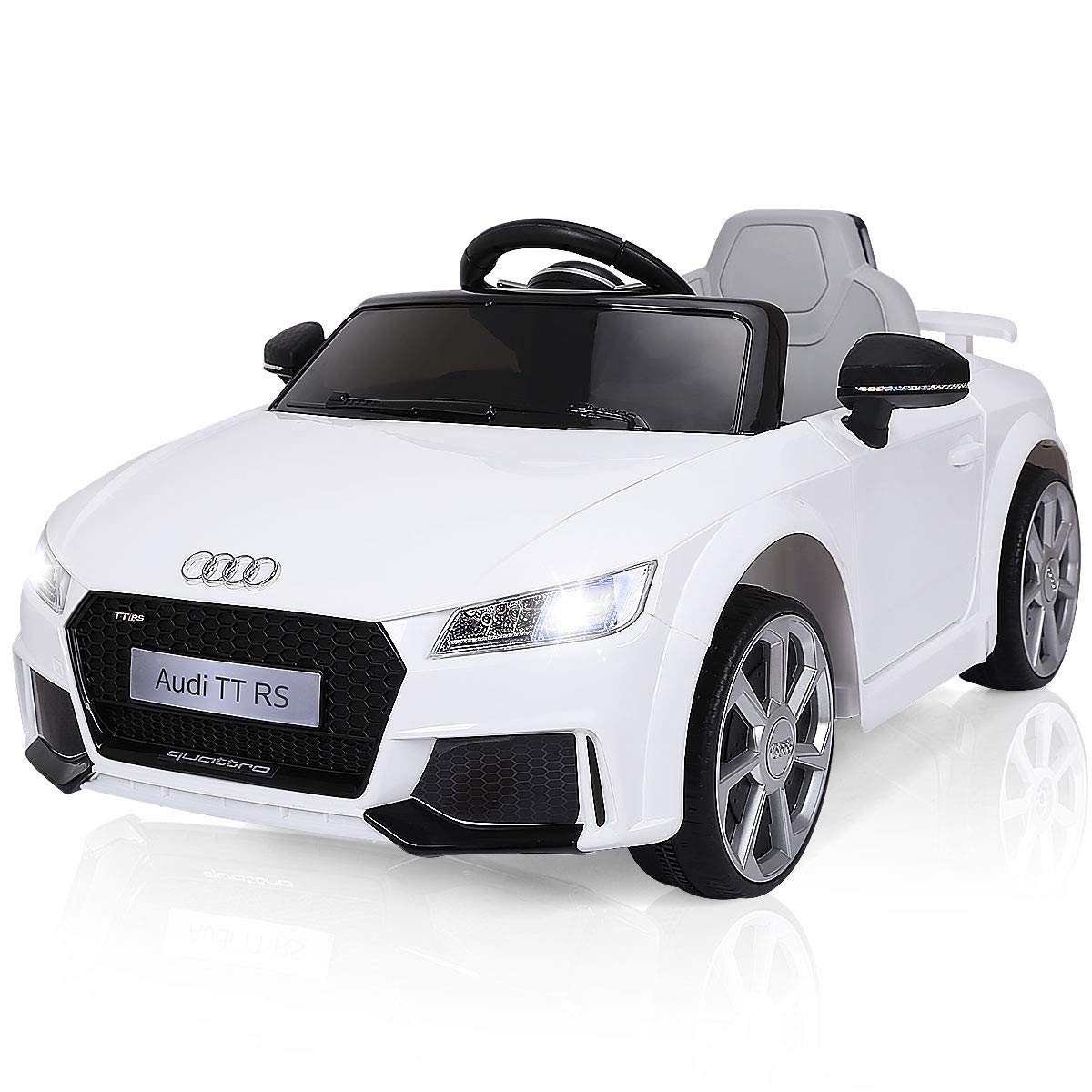 12V Licensed Audi TT RS, Battery Powered Electric Ride On Vehicle w/ 2.4G Parental Remote Control, White