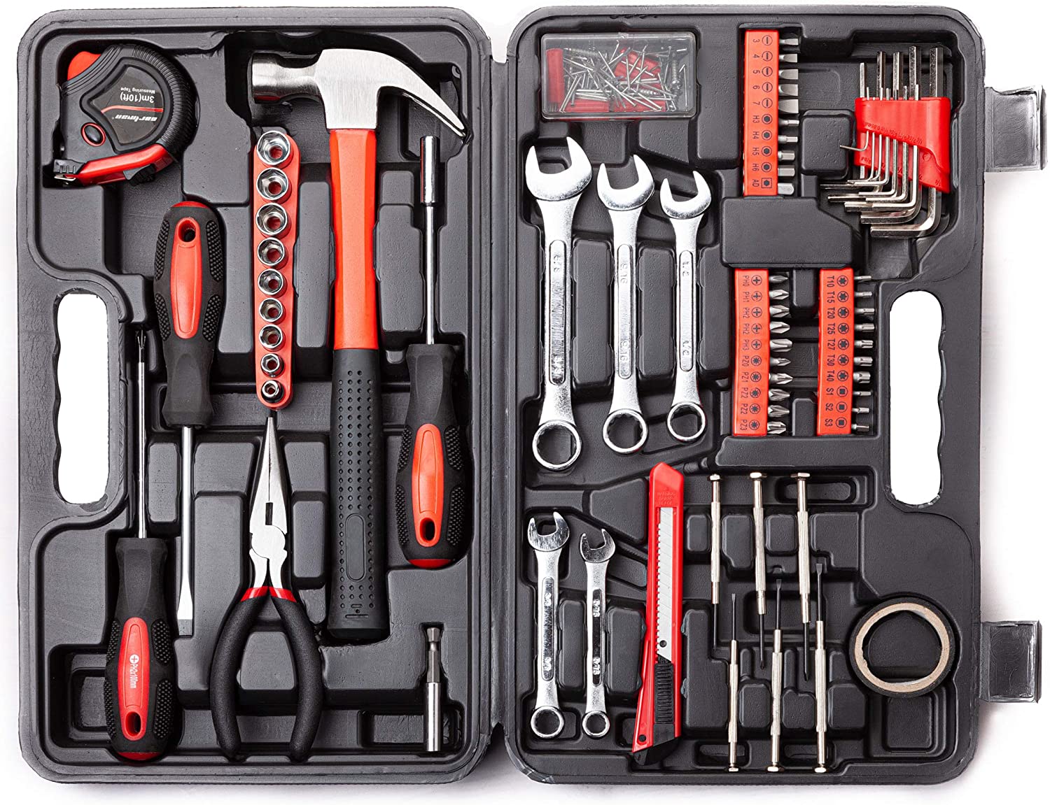 148Piece Tool Set General Household Hand Tool Kit with Plastic Toolbox Storage Case Socket and Socket Wrench Sets (CM-TK-21)