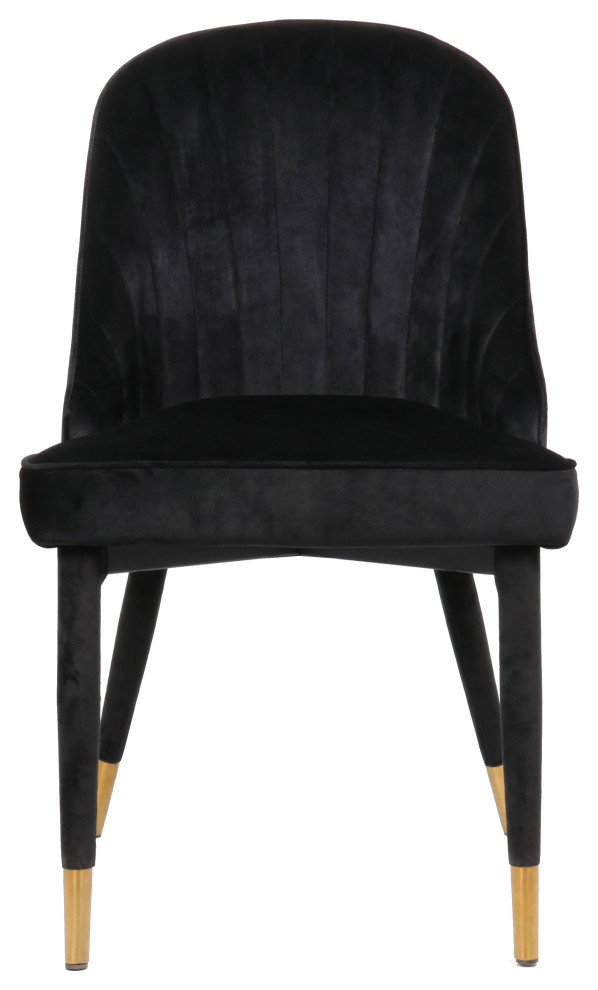 Belle Velvet Dining Chair  Set of 2   Midcentury   Dining Chairs   by Meridian Furniture  Houzz