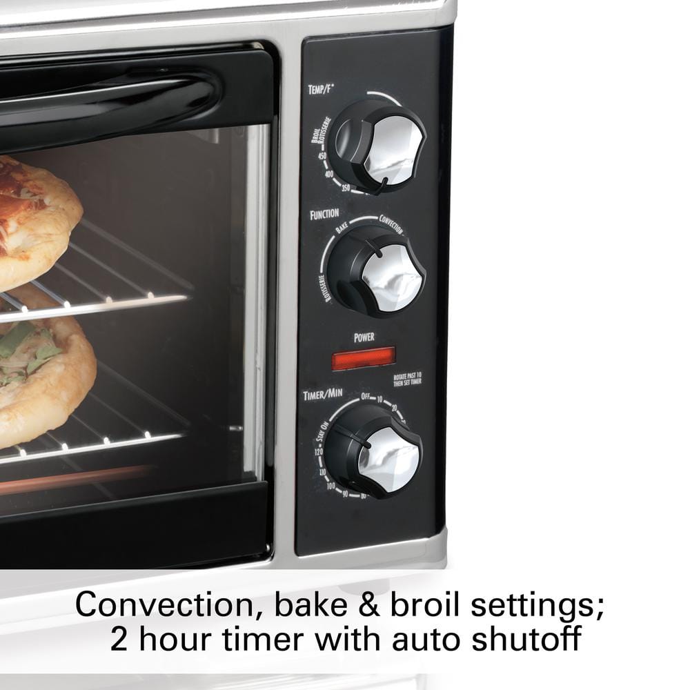 Hamilton Beach 1500-Watt 12-Slice Black Countertop Oven with Convection and Rotisserie 31100D