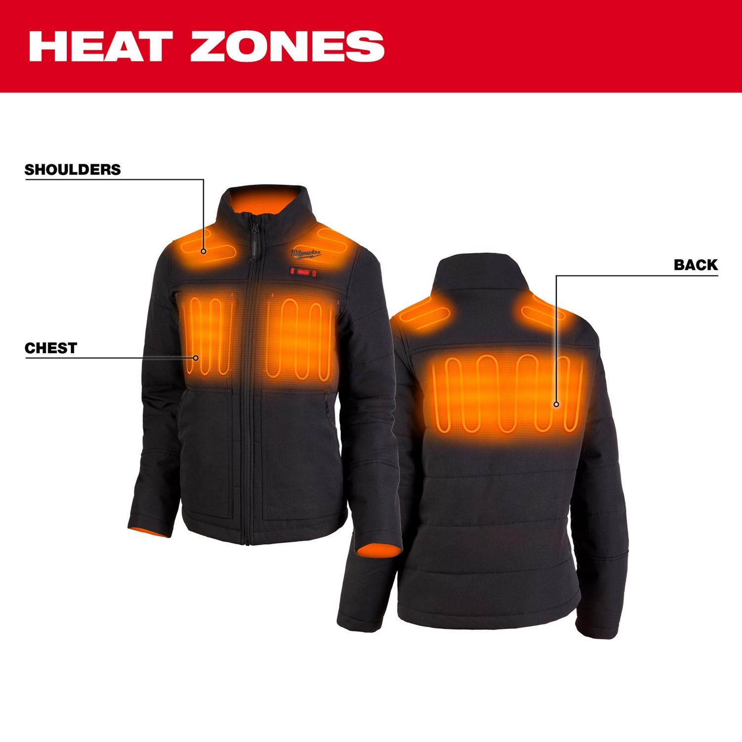 MW M12 AXIS XXL Long Sleeve Women\u0027s Full-Zip Heated Jacket Kit Black