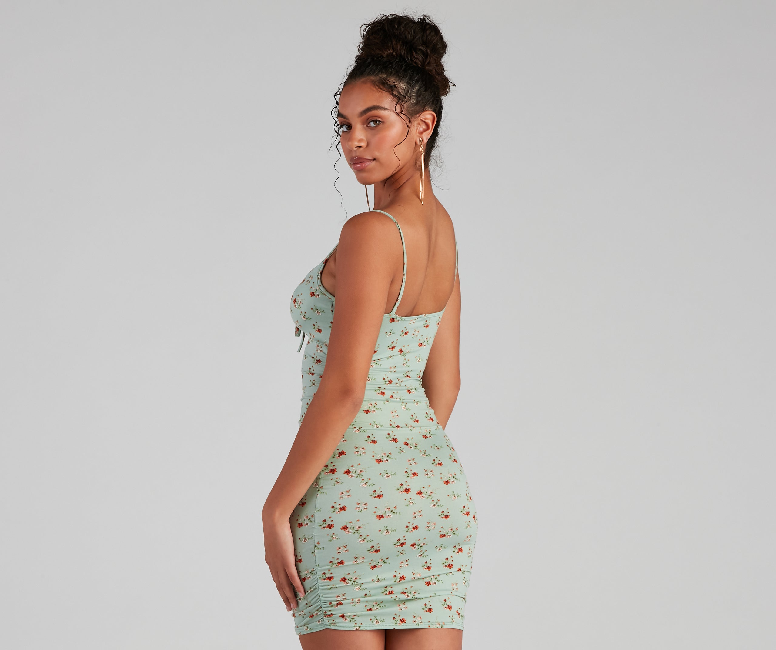 Idyllwild Floral Bust Tie Mini Dress