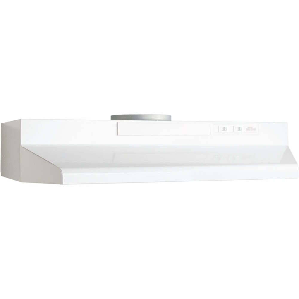 Broan Monochromatic White Metal 24 inch 2 speed 4 way Convertible Under cabinet Range Hood