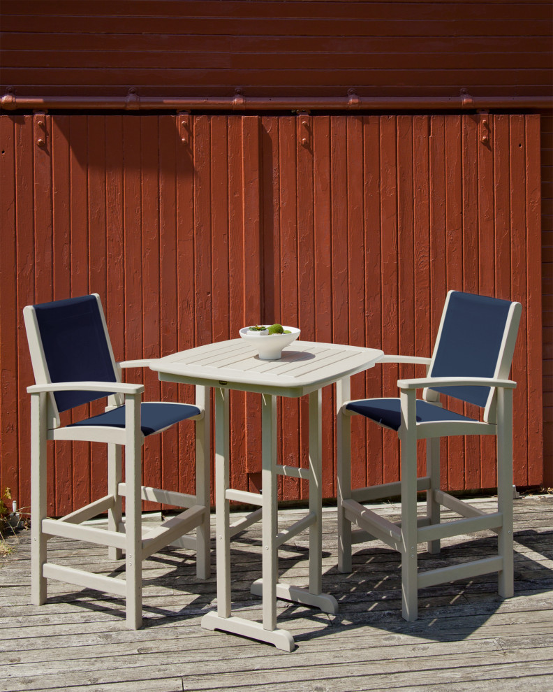 Polywood Coastal 3 Piece Bar Set   Transitional   Outdoor Pub And Bistro Sets   by POLYWOOD  Houzz