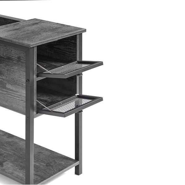 Javelrgo Nightsand Side Table with 2-Drawer and Wood Storage Shelf