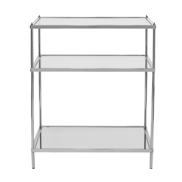 SEI Furniture Grant Glam Mirrored Side Table Chrome