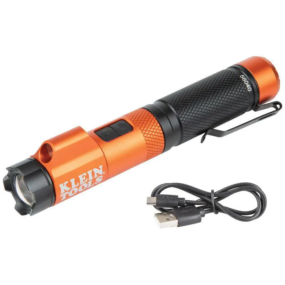 Klein Tools Rechargeable Focus Flashlight with Laser 350 Lumens 2 Modes