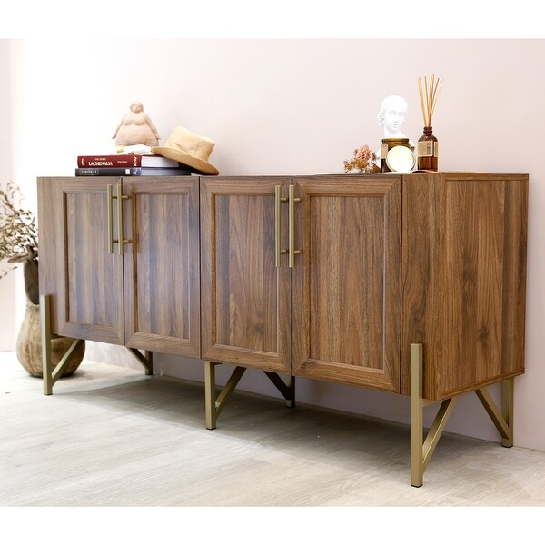 Roomfitters Walnut Finish Mid-century TV Stand Media Console - W59