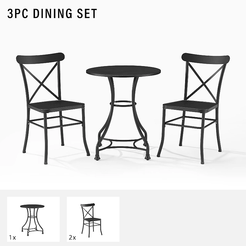 Crosley Astrid Indoor / Outdoor Patio Bistro Table and Chair 3-piece Set