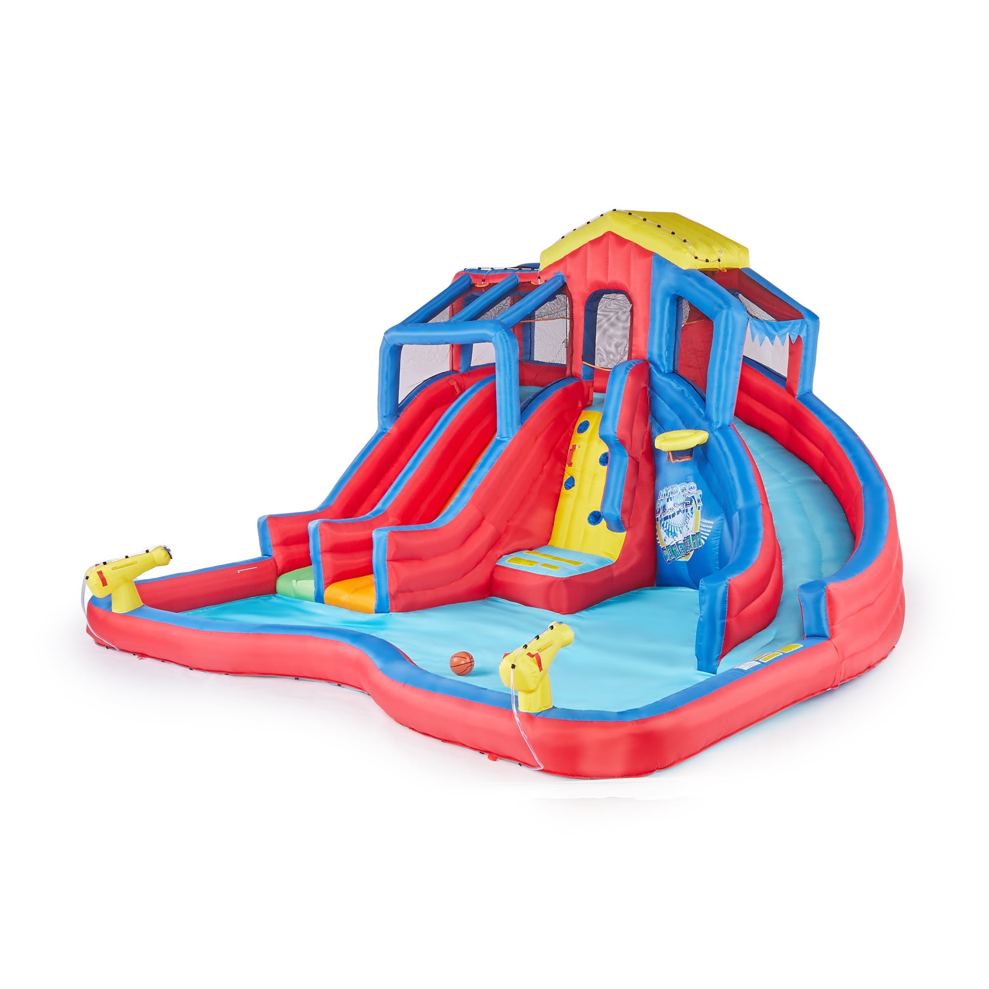 Banzai Hydro Blast Inflatable Play Water Park with Slides and Water Cannons