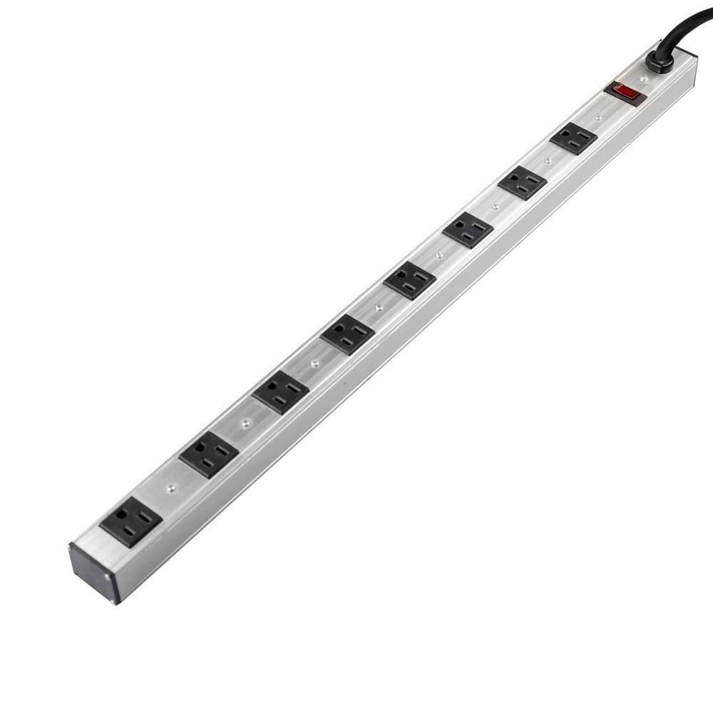 ProHT 3 ft. 8-Outlet Aluminum Power Strip with Power Cord 03197 22