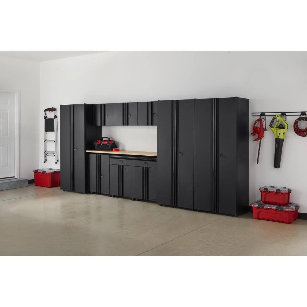 Husky 10-Piece Regular Duty Welded Steel Garage Storage System in Black (163 in. W x 75 in. H x 19 in. D) GS16210-1DWO