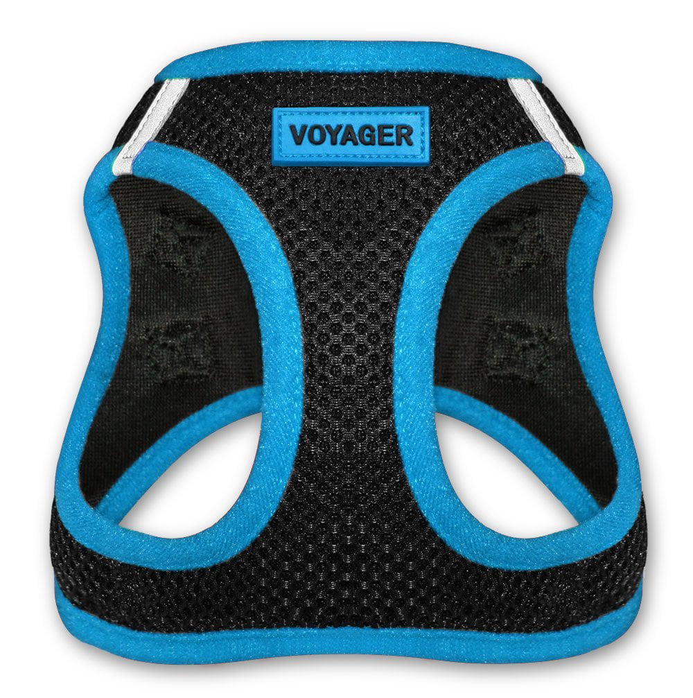 Voyager Step-in Air Dog Harness - All Weather Mesh Step in Vest Harness for Small and Medium Dogs - Blue Trim， XS