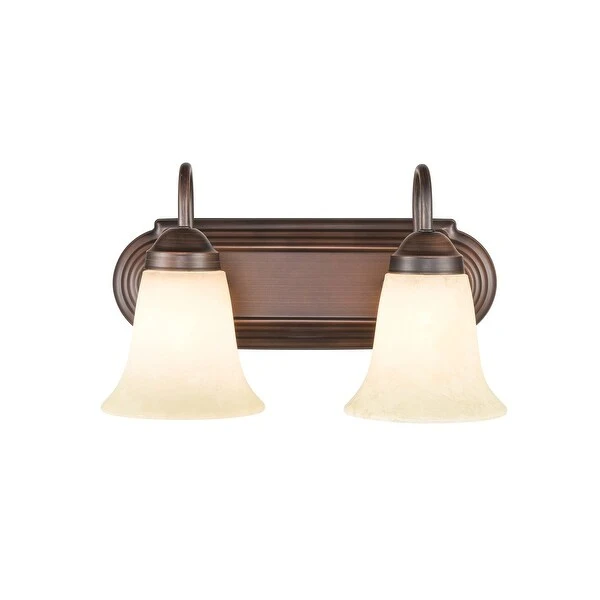 Millennium Lighting 2 Light Vanity Fixture in Rubbed Bronze with Frosted Glass Shades