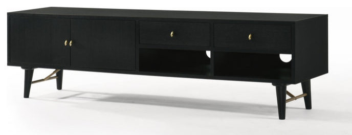 Anatoli Modern Black Ash Tv Stand   Midcentury   Entertainment Centers And Tv Stands   by V.S.D Furniture  Houzz