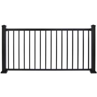 RAILFX PFX 1000 36 in. x 6 ft. Powder Coated Textured Black Aluminum Pre-Assembled Level Rail Panel RFX3672LPANBLK