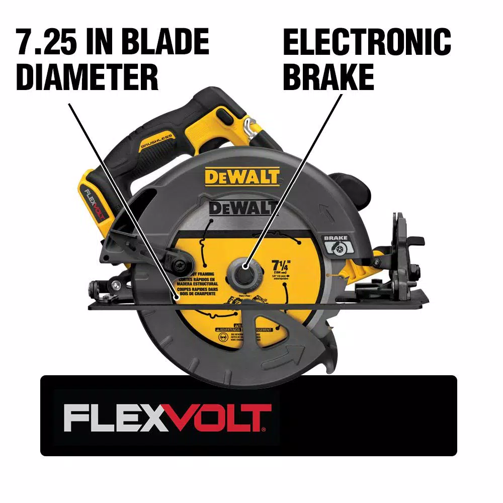 DEWALT FLEXVOLT 60-Volt MAX Cordless Brushless 7-1/4 in. Circular Saw with (2) FLEXVOLT 6.0Ah Batteries and#8211; XDC Depot