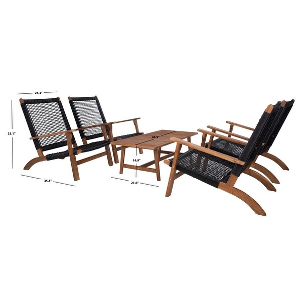 SAFAVIEH Outdoor Deven 5Piece Acacia Wood Coffee Set.