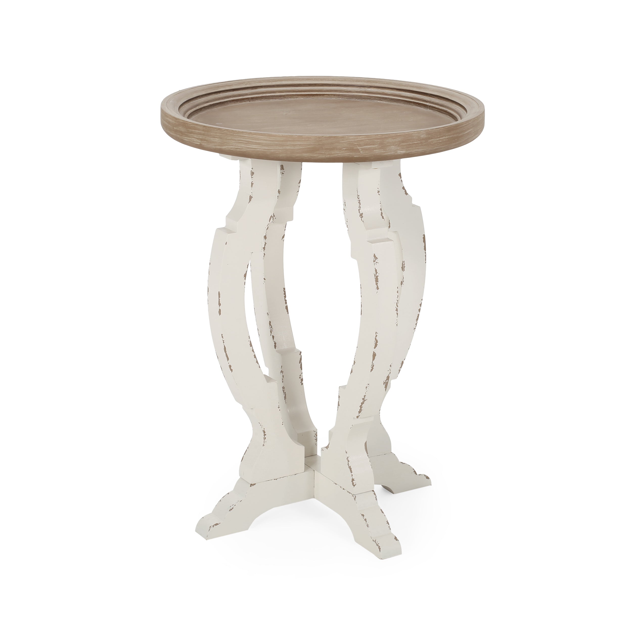 Emilya French Country Accent Table with Round Top