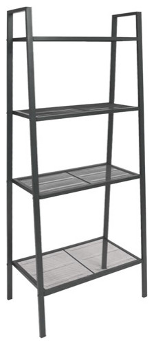 vidaXL Bookcase 4 Tiers Ladder Bookcase Plant Display Shelving Unit Metal White   Transitional   Bookcases   by vidaXL LLC  Houzz