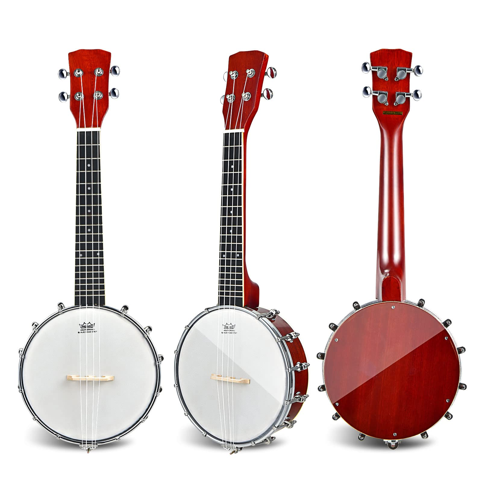 Costzon 4-String Banjo, Concert 24 Inch Closed Solid Back Banjo Ukulele w/Gig Bag