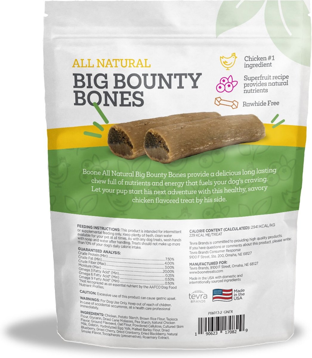 Boone Bounty Large Bones Dog Treats， 16-oz bag