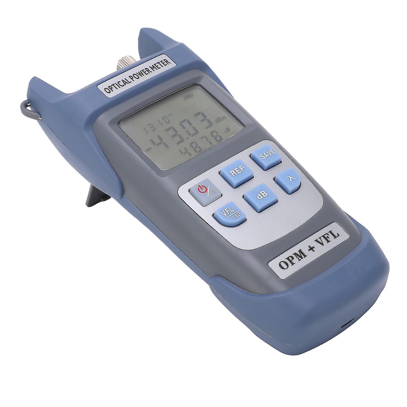 Fiber Optic Power Meter 1MW 7 Wavelength Accurate Optical Power Tester with Light for Communication Engineering