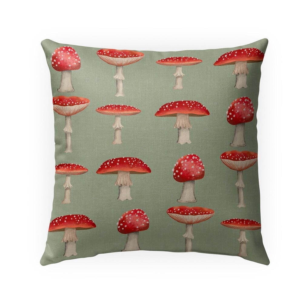 MUSHROOM LINE UP SAGE Outdoor Pillow By Kavka Designs