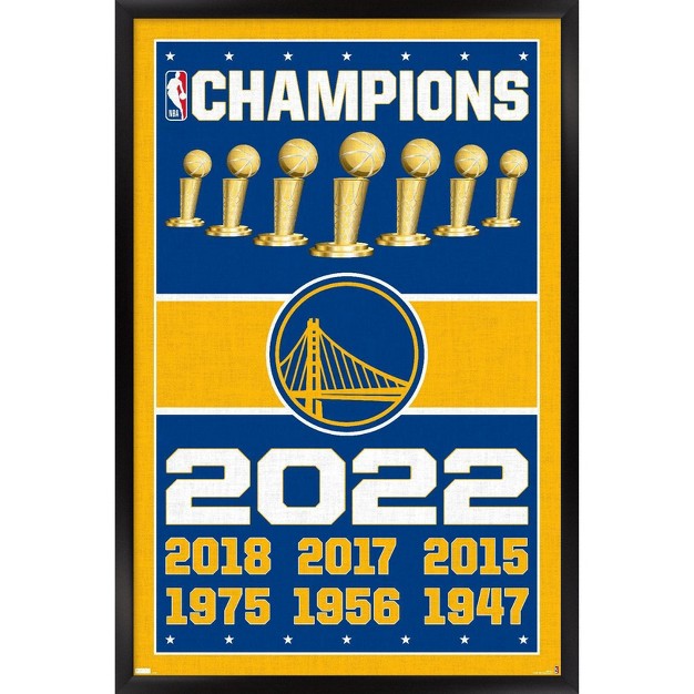 Trends International Nba Golden State Warriors Champions 22 Framed Wall Poster Prints