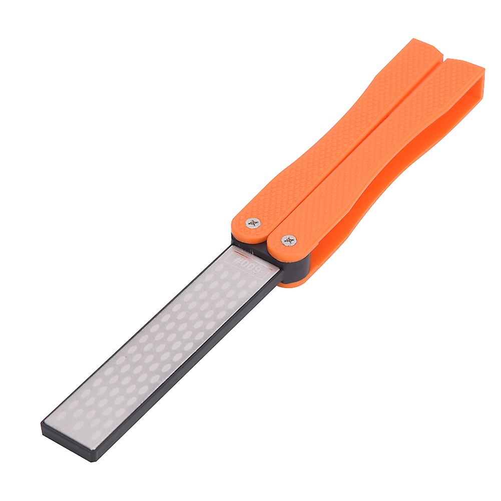 Outdoor Portable Foldable Double Sided Grindstone Kitchen Knife Sharpener Orange