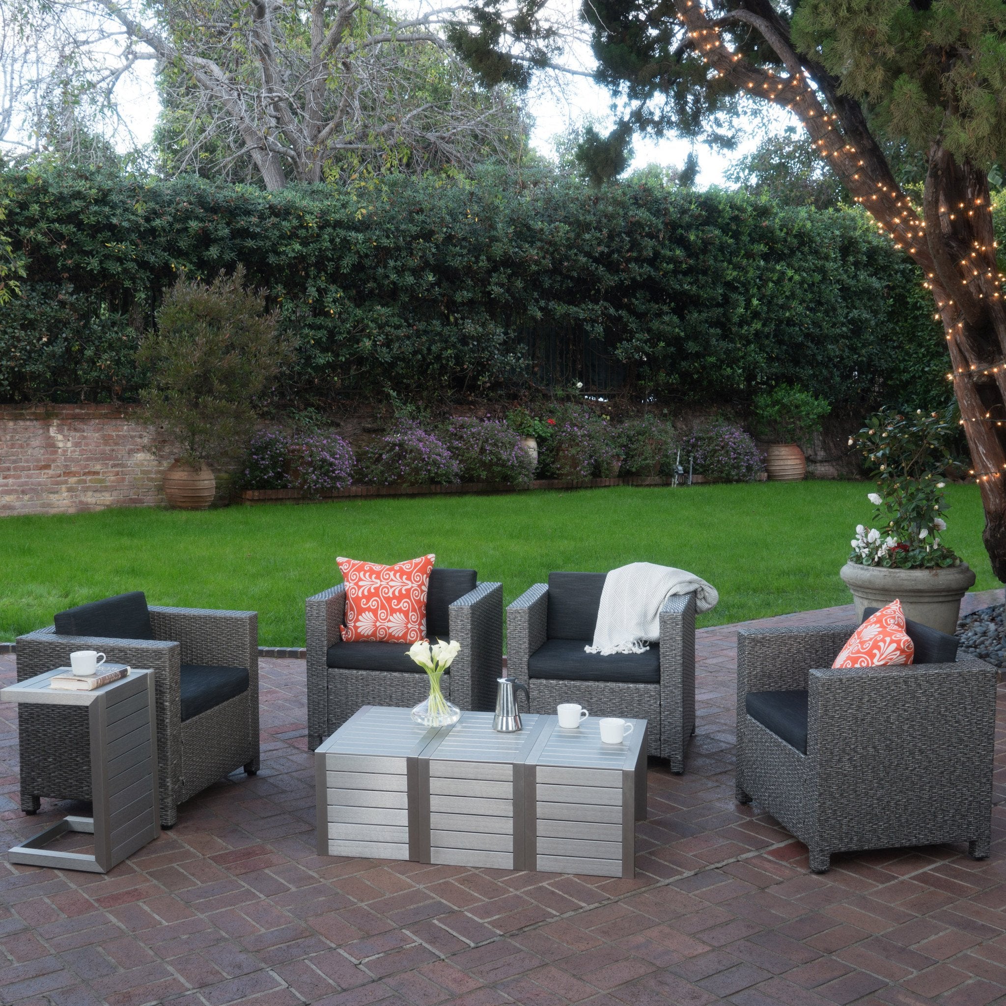 Venice 4-Seater Outdoor Chat Set with Side Tables