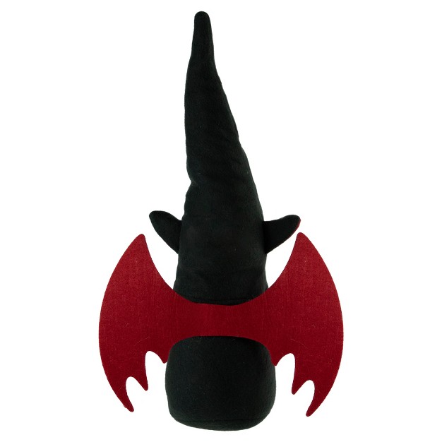 Black And Red Halloween Boy Gnome With Bat Wings